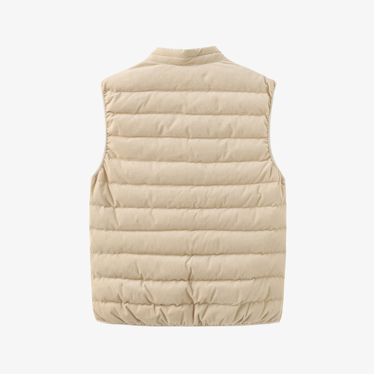 Piumino Damiano senza maniche in velluto beige pergamena