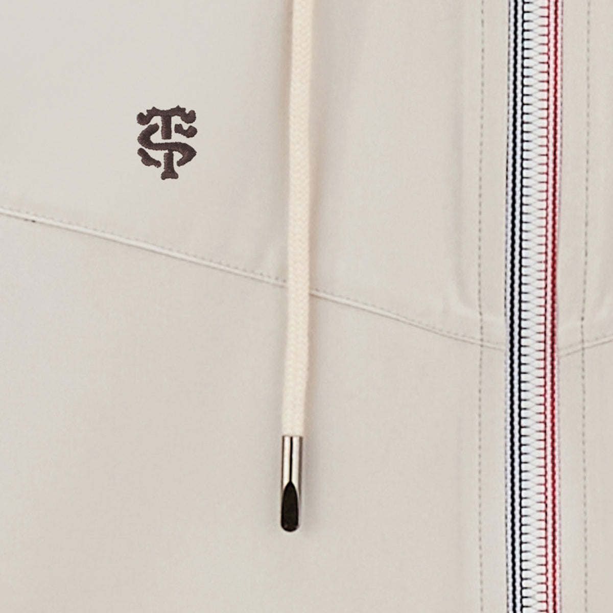 Giacca con cerniera e collo alto color bianco sporco Stormy Stade Toulousain