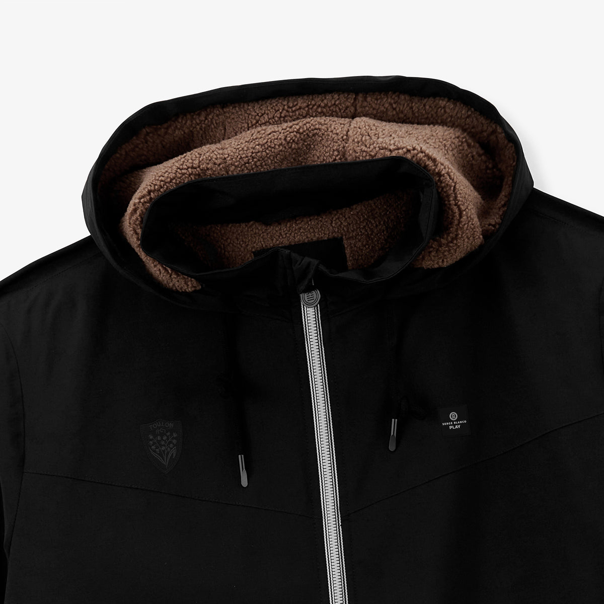 Parka déperlante à capuche doublée polaire noire Stormer RCT