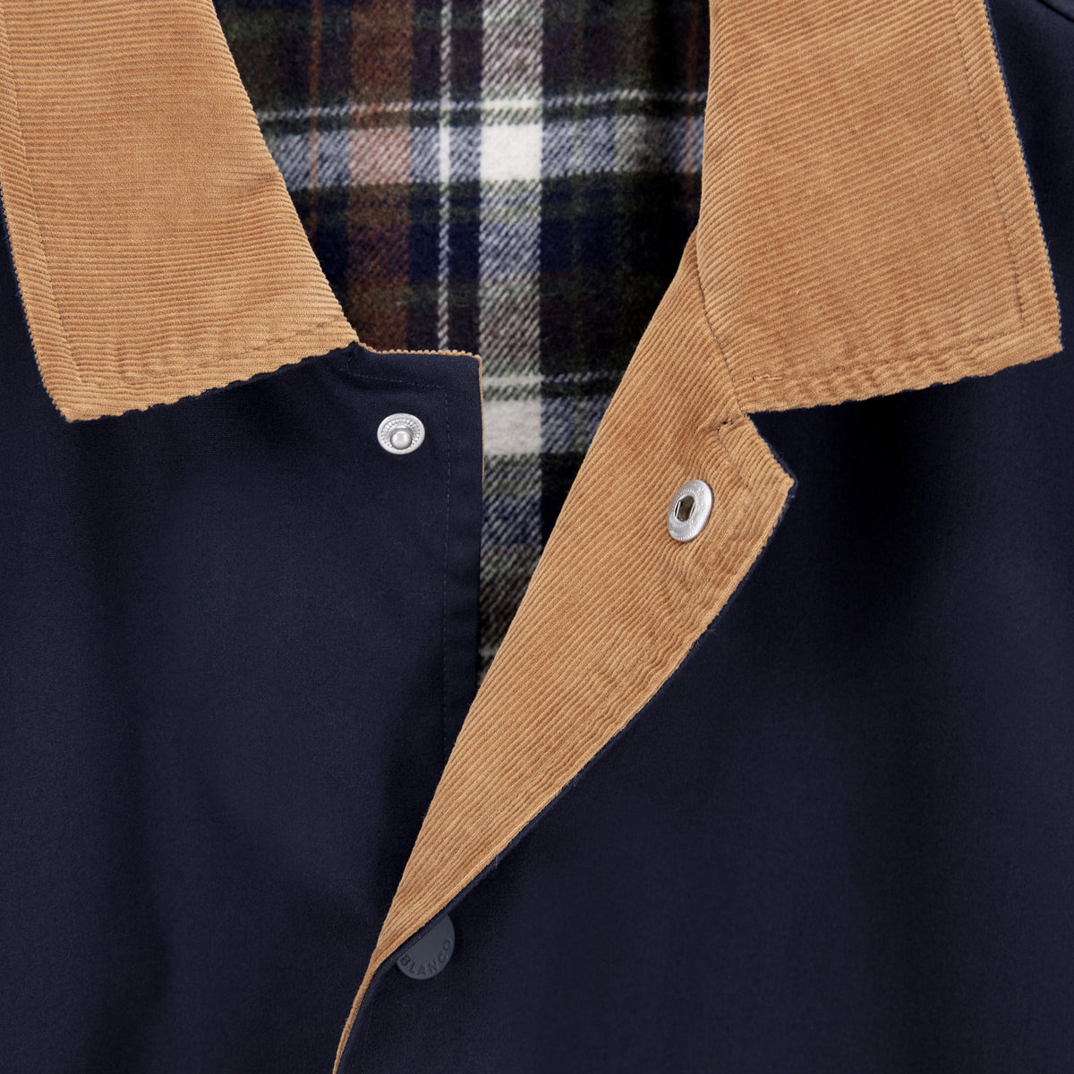 Blouson déperlant col velours bleu Dan SBPLAY