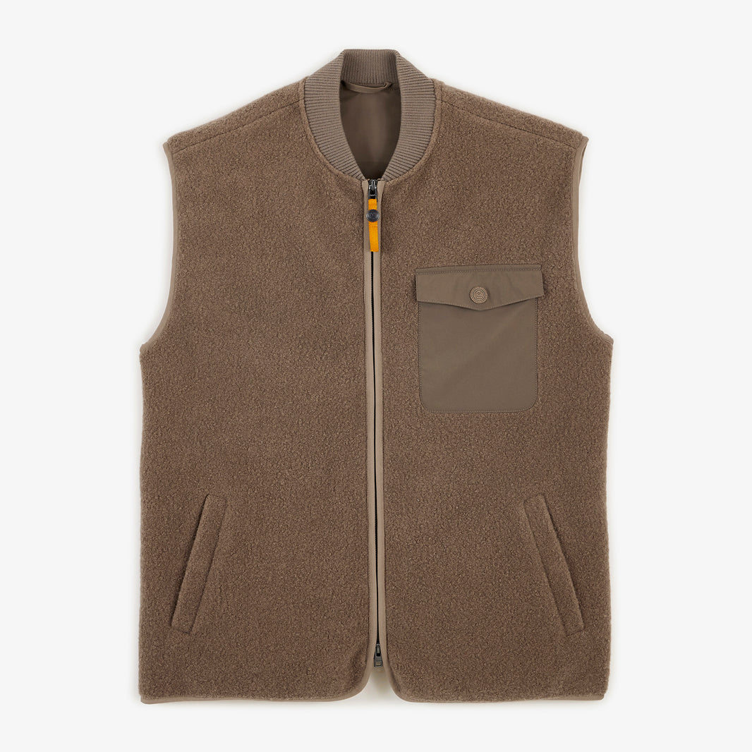 Gilet polaire Marcel sans manches beige travertin