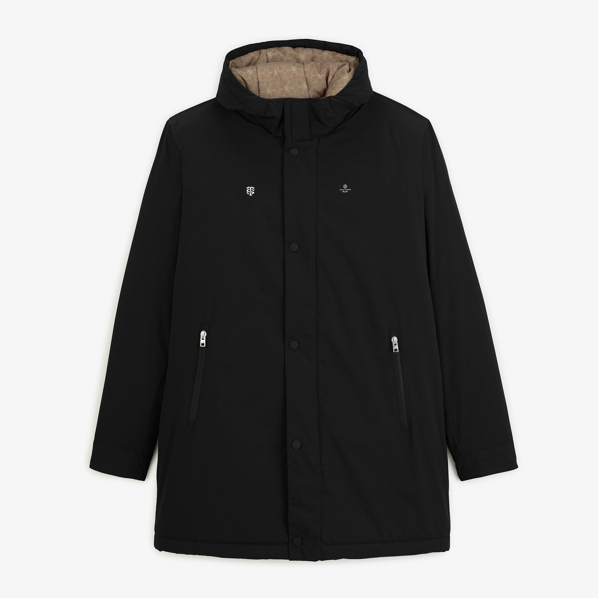 Parka impermeabile di media lunghezza con cappuccio nero Ethan Stade Toulousain SBPLAY