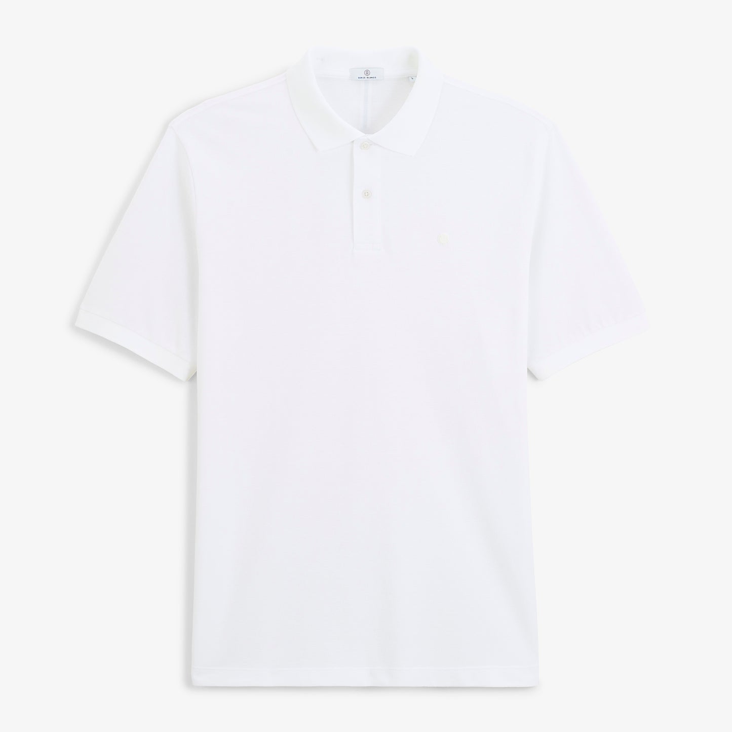 Polo piqué Lucas manches courtes en coton blanc