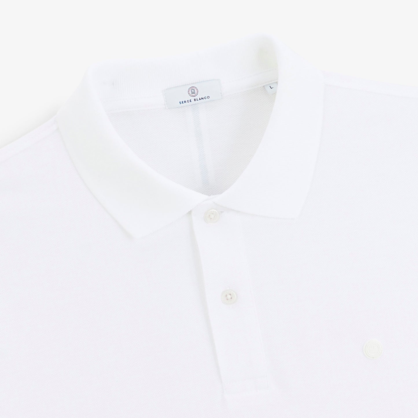 Polo piqué Lucas manches courtes en coton blanc