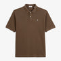 Polo piqué Lucas manches courtes en coton marron brownie