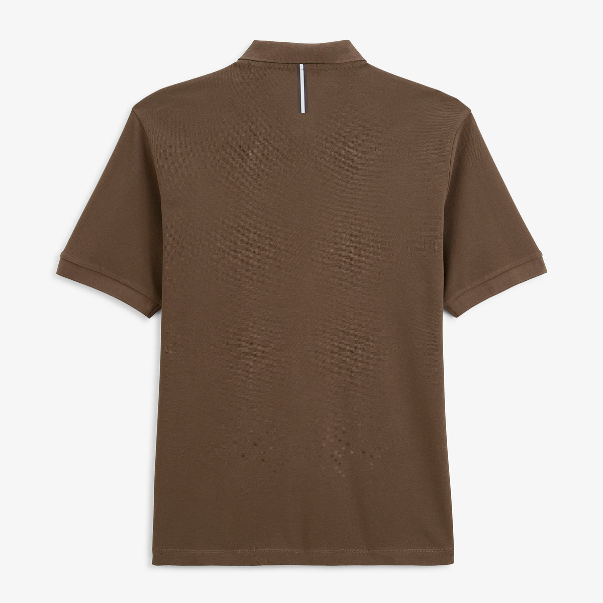 Polo piqué Lucas manches courtes en coton marron brownie