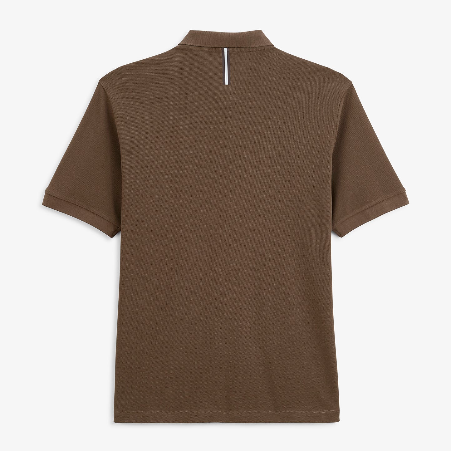 Polo piqué Lucas manches courtes en coton marron brownie