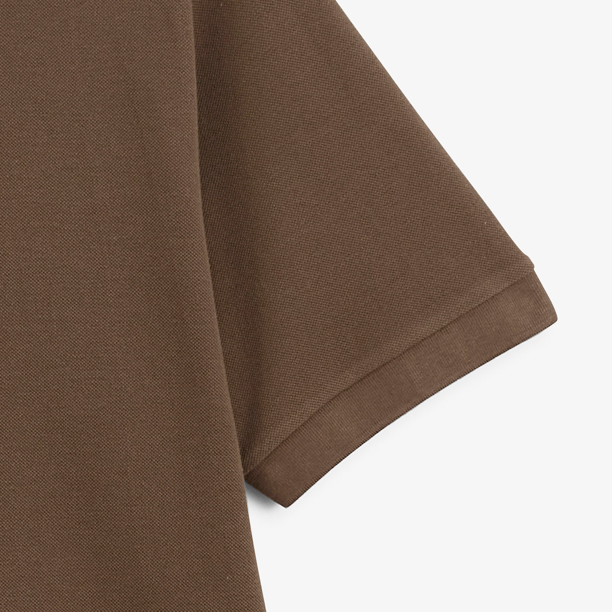 Polo piqué Lucas manches courtes en coton marron brownie