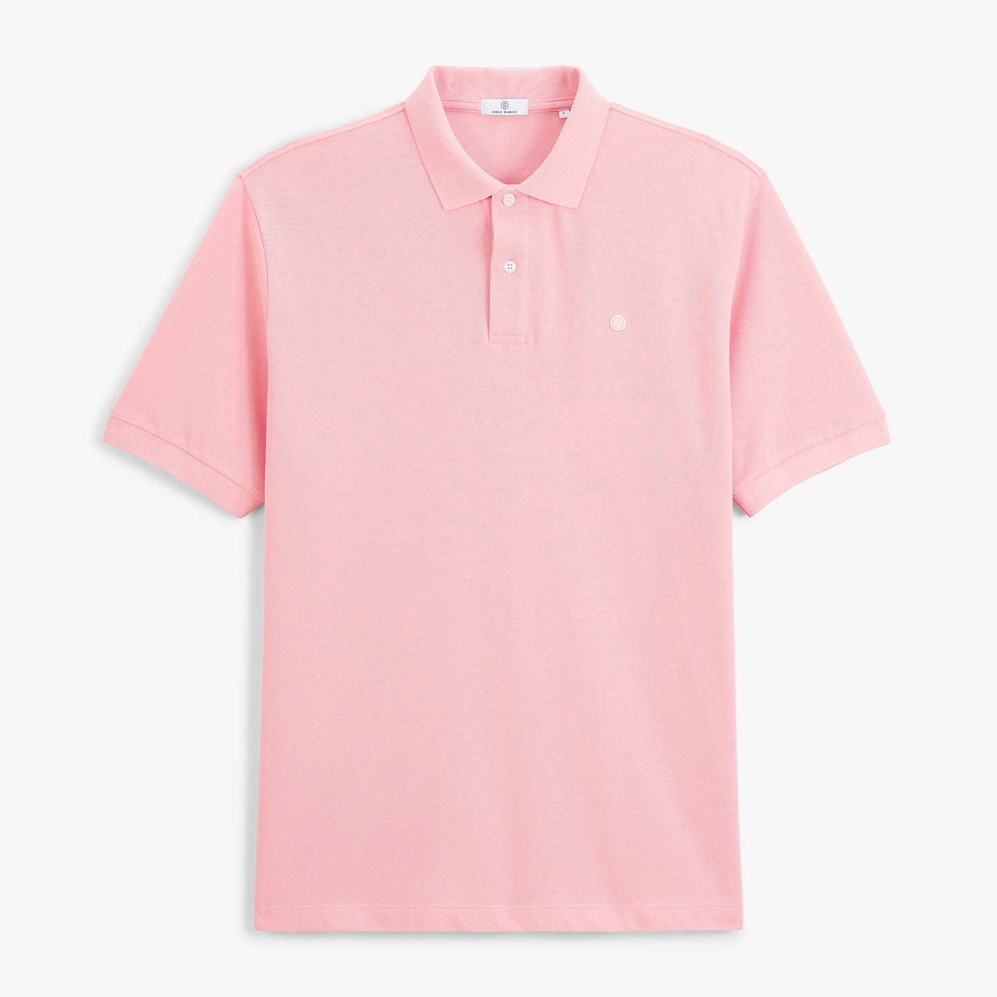 Polo piqué Lucas manches courtes en coton rose pivoine