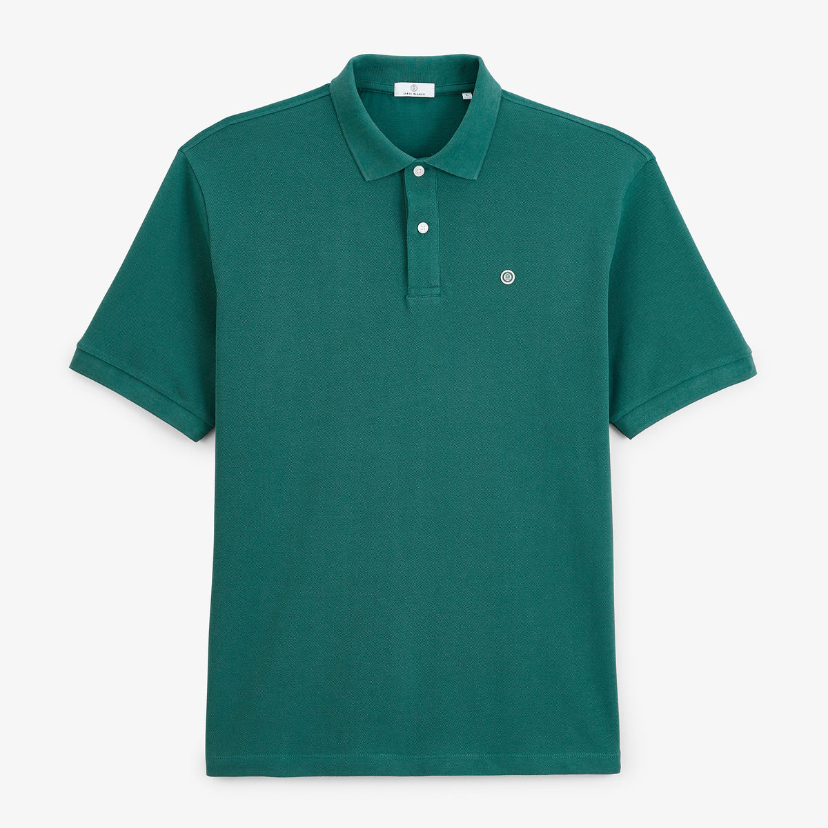 Polo piqué Lucas manches courtes en coton vert pivert