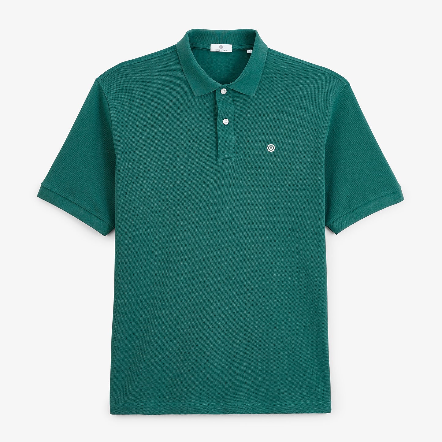 Polo piqué Lucas manches courtes en coton vert pivert