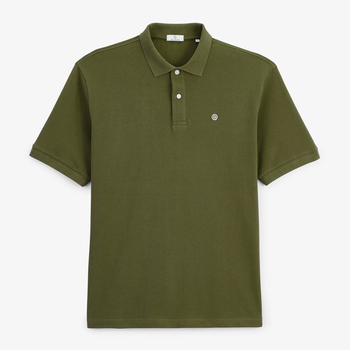 Polo piqué Lucas manches courtes en coton vert militaire