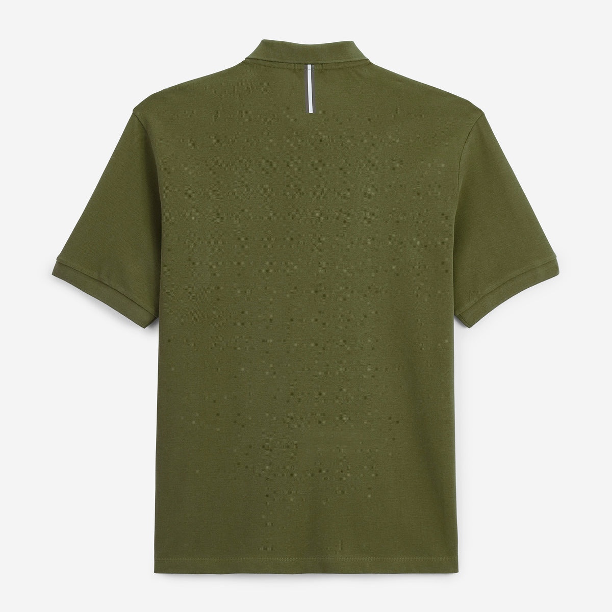 Polo piqué Lucas manches courtes en coton vert militaire