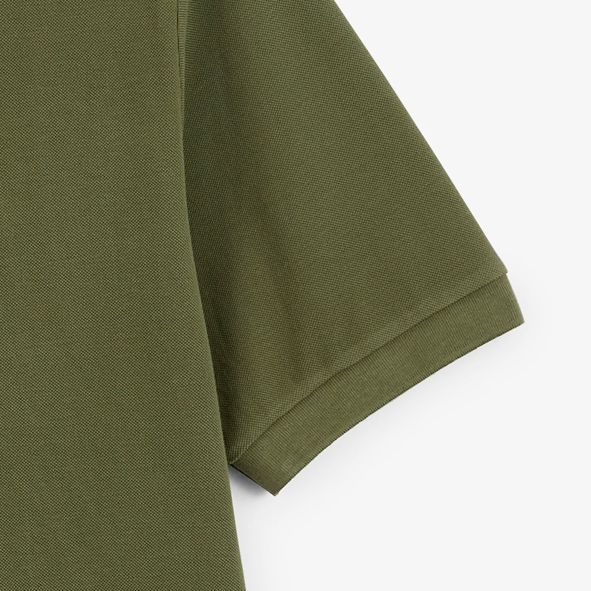 Polo piqué Lucas manches courtes en coton vert militaire