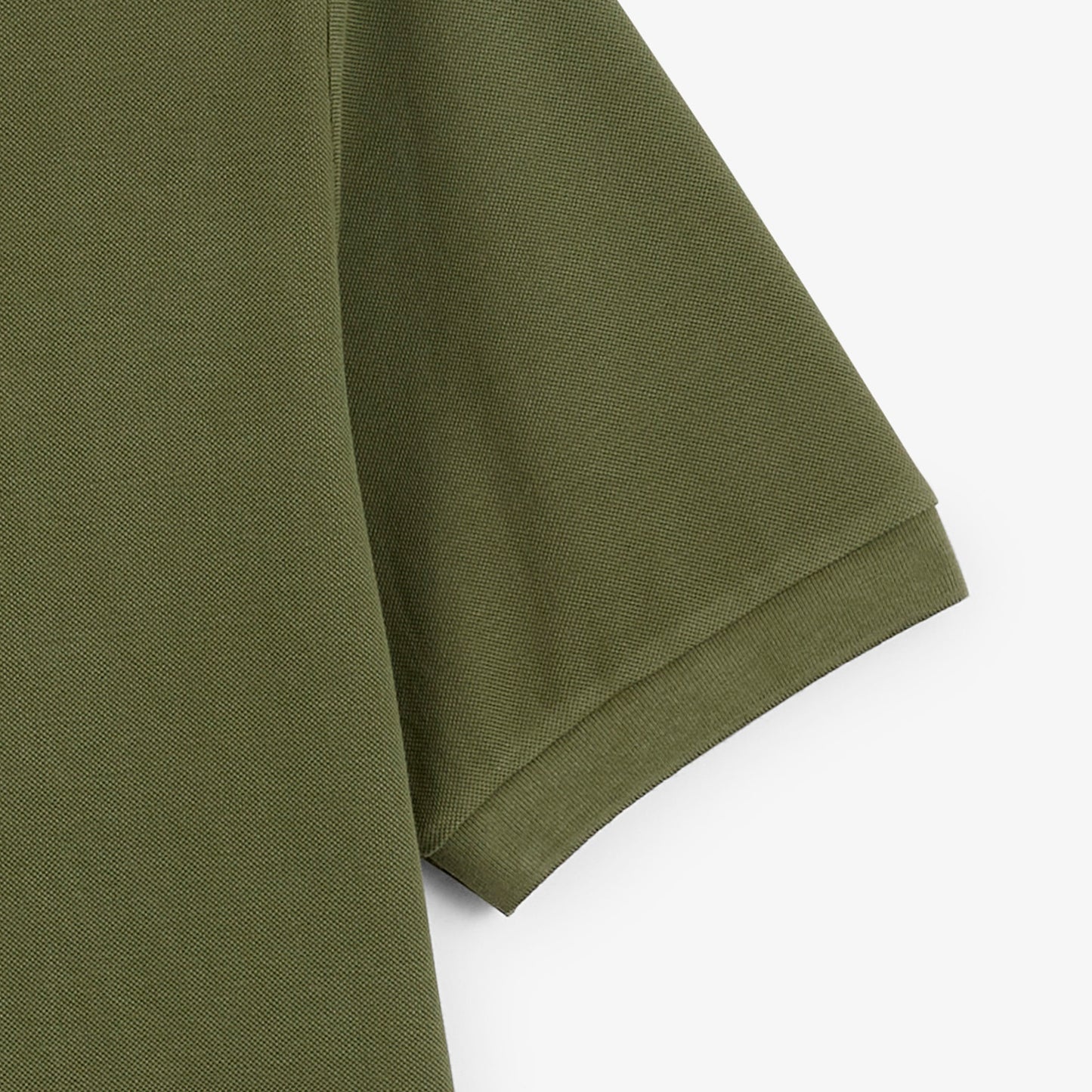 Polo piqué Lucas manches courtes en coton vert militaire