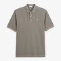 Polo piqué Lucas manches courtes en coton gris plume
