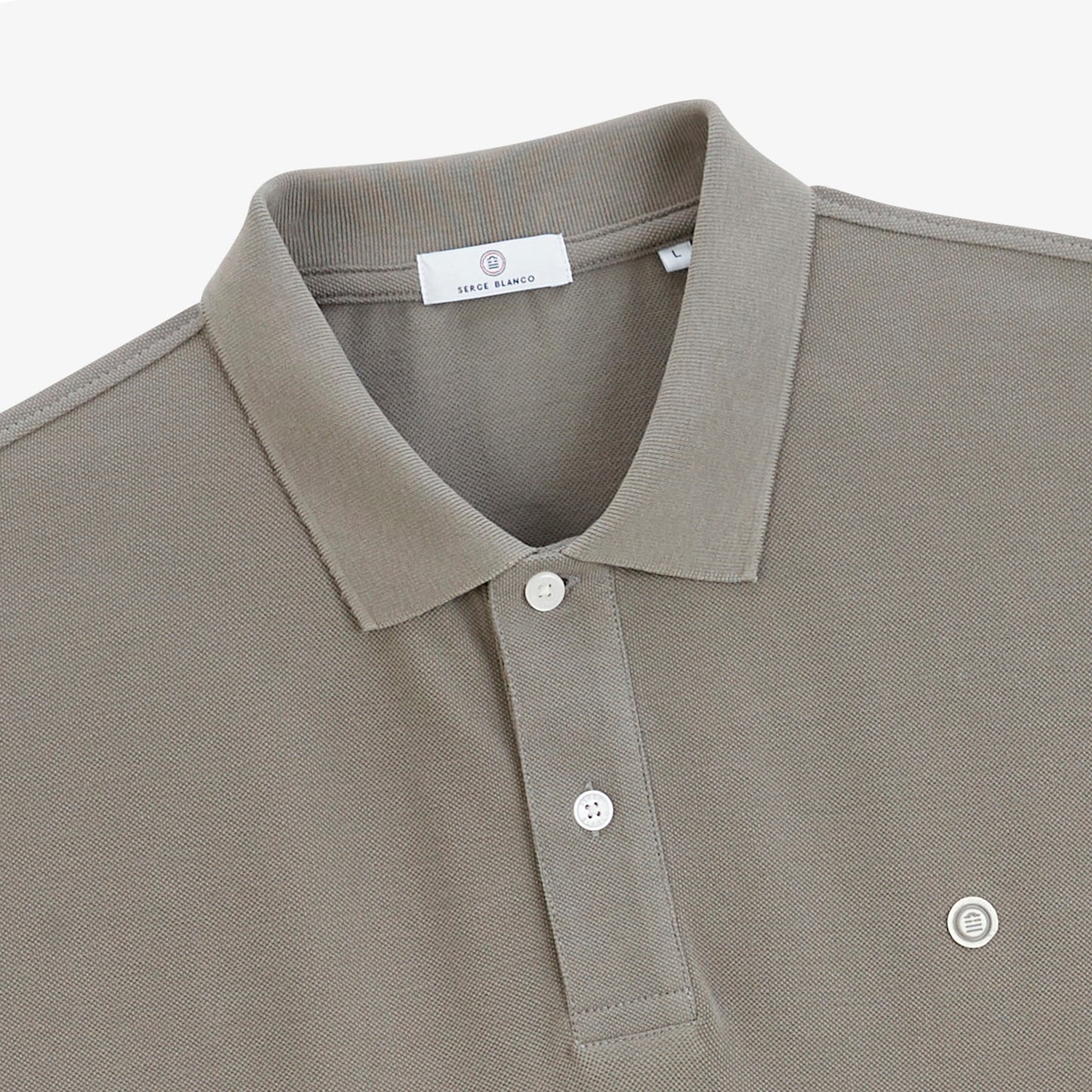 Polo piqué Lucas manches courtes en coton gris plume