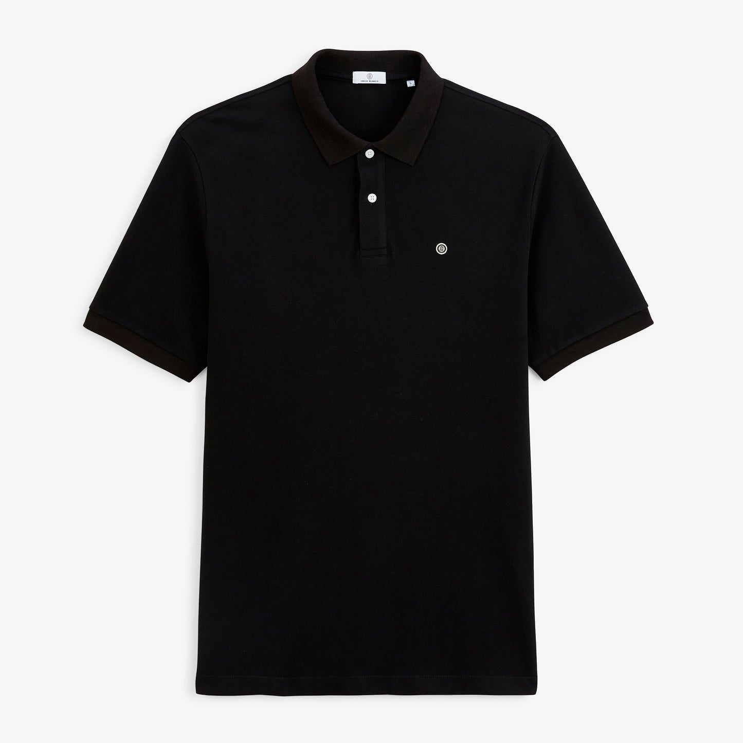 Polo piqué Lucas manches courtes en coton noir