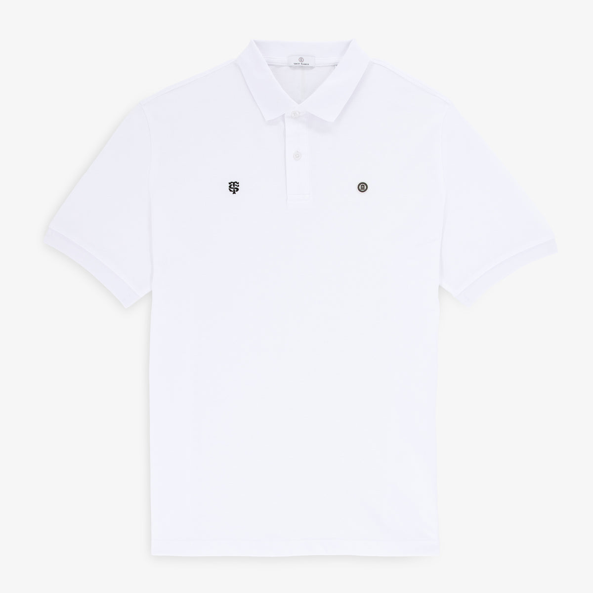 Polo in piqué a maniche corte dello Stade Toulousain, 100% cotone bianco, modello Lucas