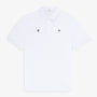 Polo in piqué a maniche corte dello Stade Toulousain, 100% cotone bianco, modello Lucas