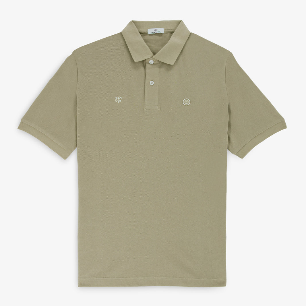 Polo in piqué a maniche corte dello Stade Toulousain, 100% cotone, colore travertino, modello Lucas