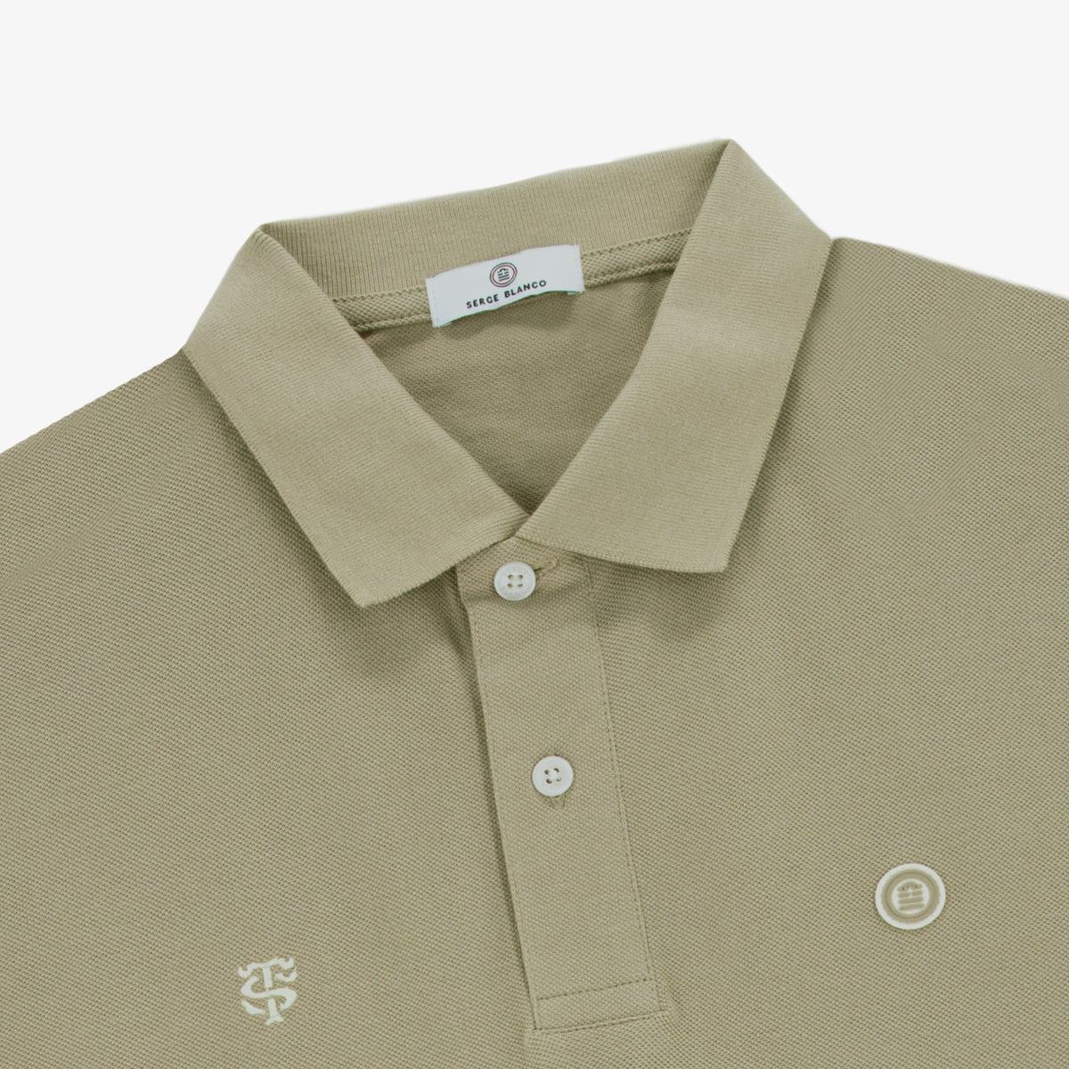 Polo in piqué a maniche corte dello Stade Toulousain, 100% cotone, colore travertino, modello Lucas