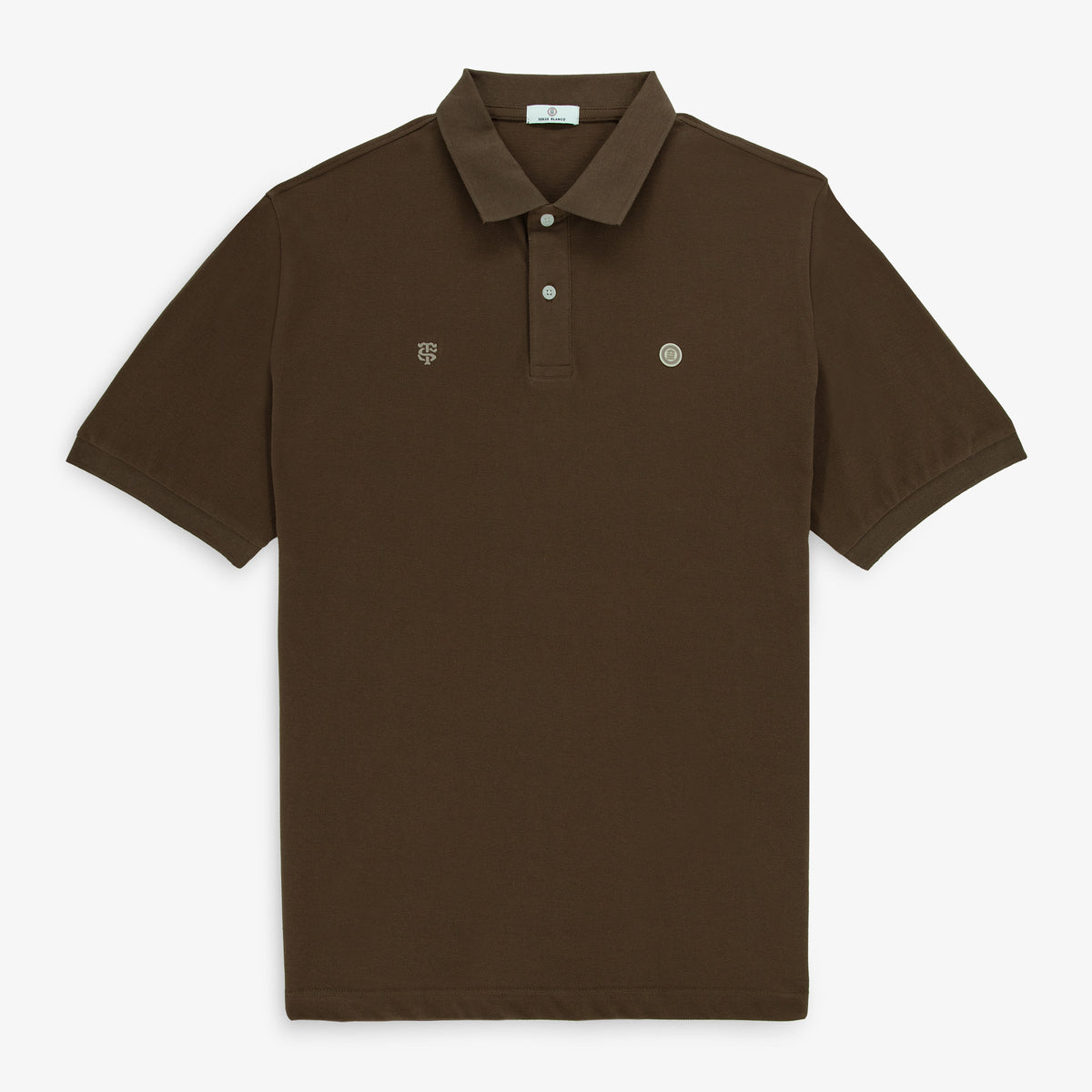 Polo in piqué a maniche corte dello Stade Toulousain, 100% cotone, marrone, modello Lucas