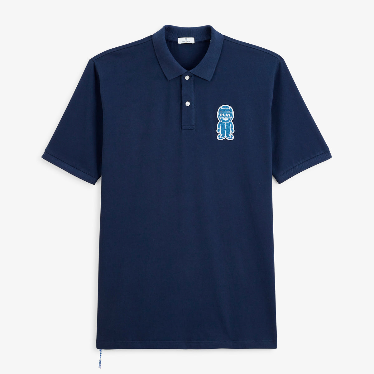 Polo piqué manches courtes badge bouclette Pilote bleu marine SBPLAY
