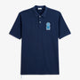 Polo piqué manches courtes badge bouclette Pilote bleu marine SBPLAY