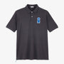 Polo piqué manches courtes badge bouclette Pilote gris asphalte SBPLAY