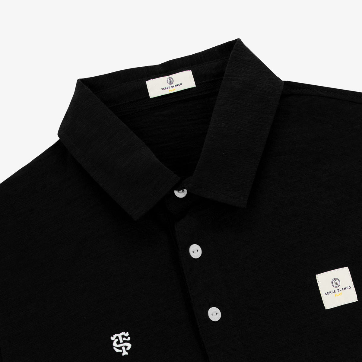 Polo da rugby da uomo a maniche lunghe Stade Toulousain, 100% cotone, nera, SBPLAY