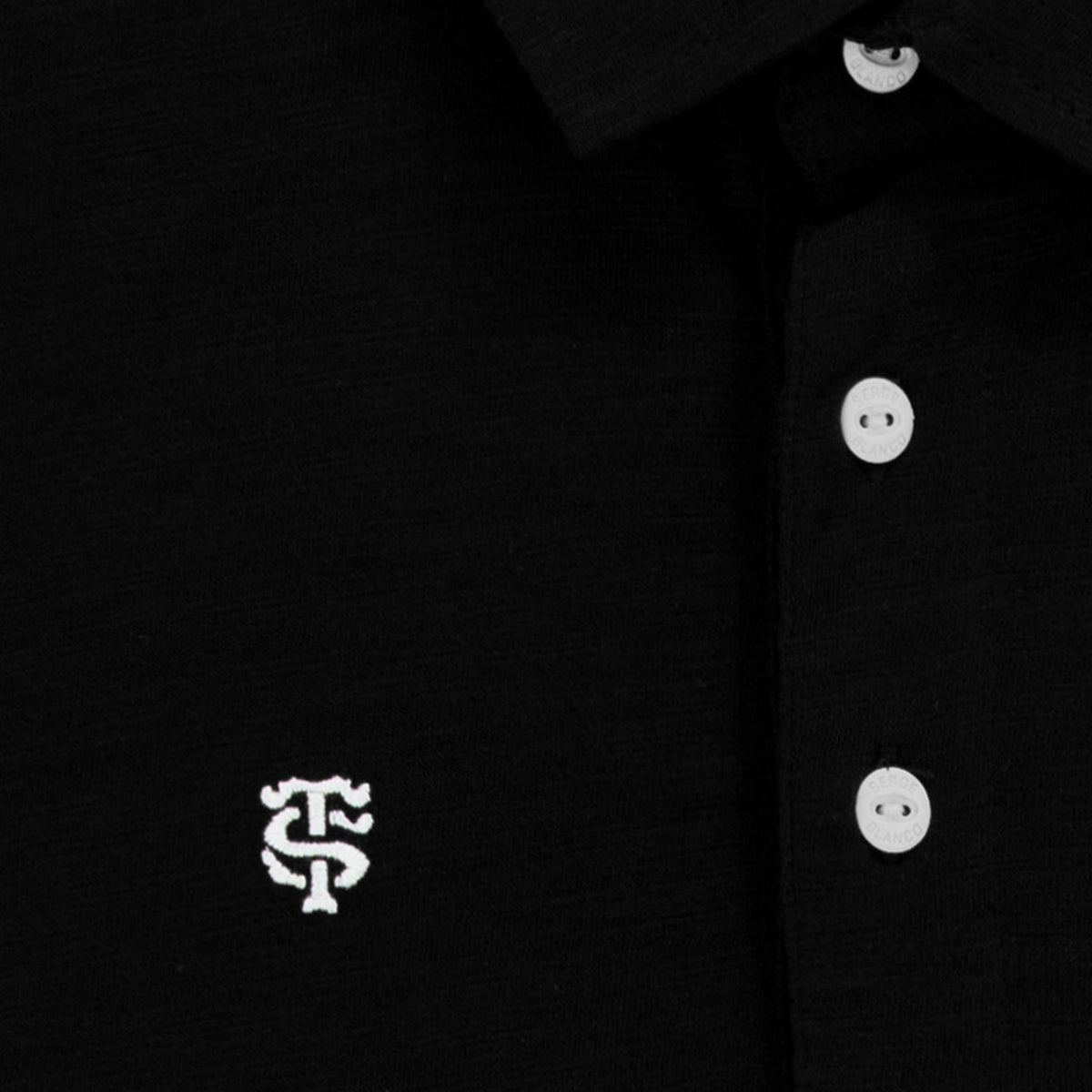 Polo da rugby da uomo a maniche lunghe Stade Toulousain, 100% cotone, nera, SBPLAY