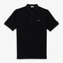 Polo Lino manches courtes en coton piqué noir