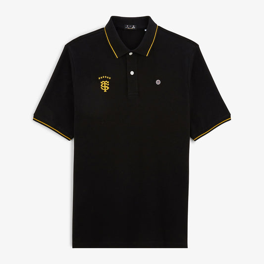 Polo Stade Toulousain de piqué negro