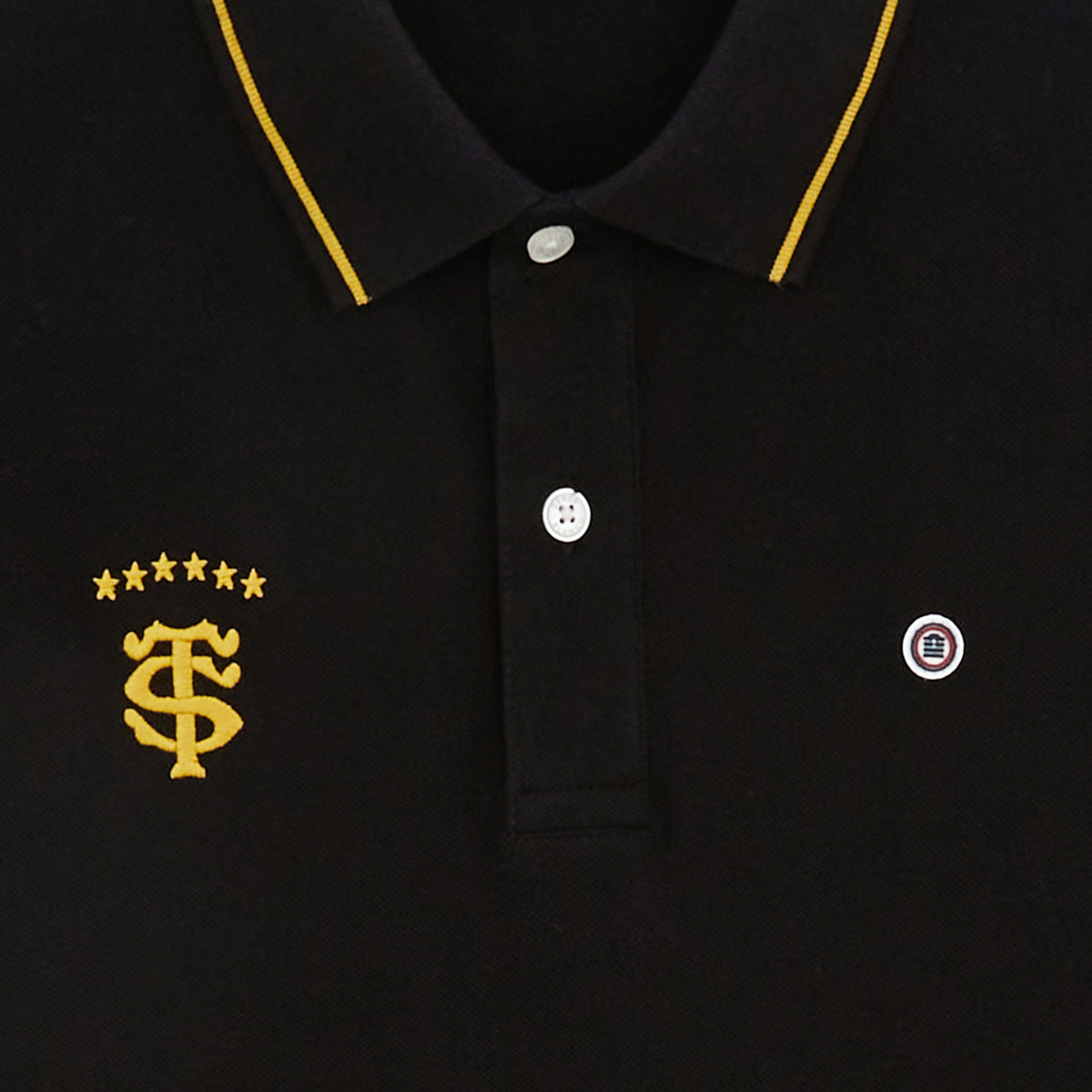 Polo Stade Toulousain de piqué negro