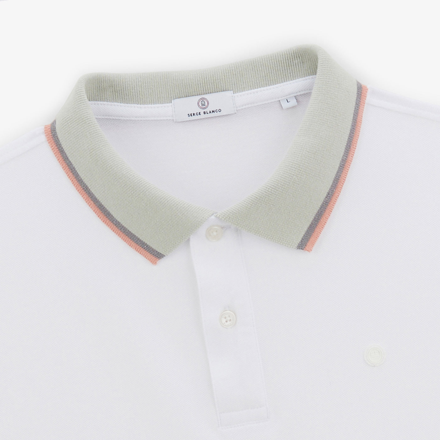 Polo Manches Courtes Piqué Laos Blanc Homme SERGE BLANCO