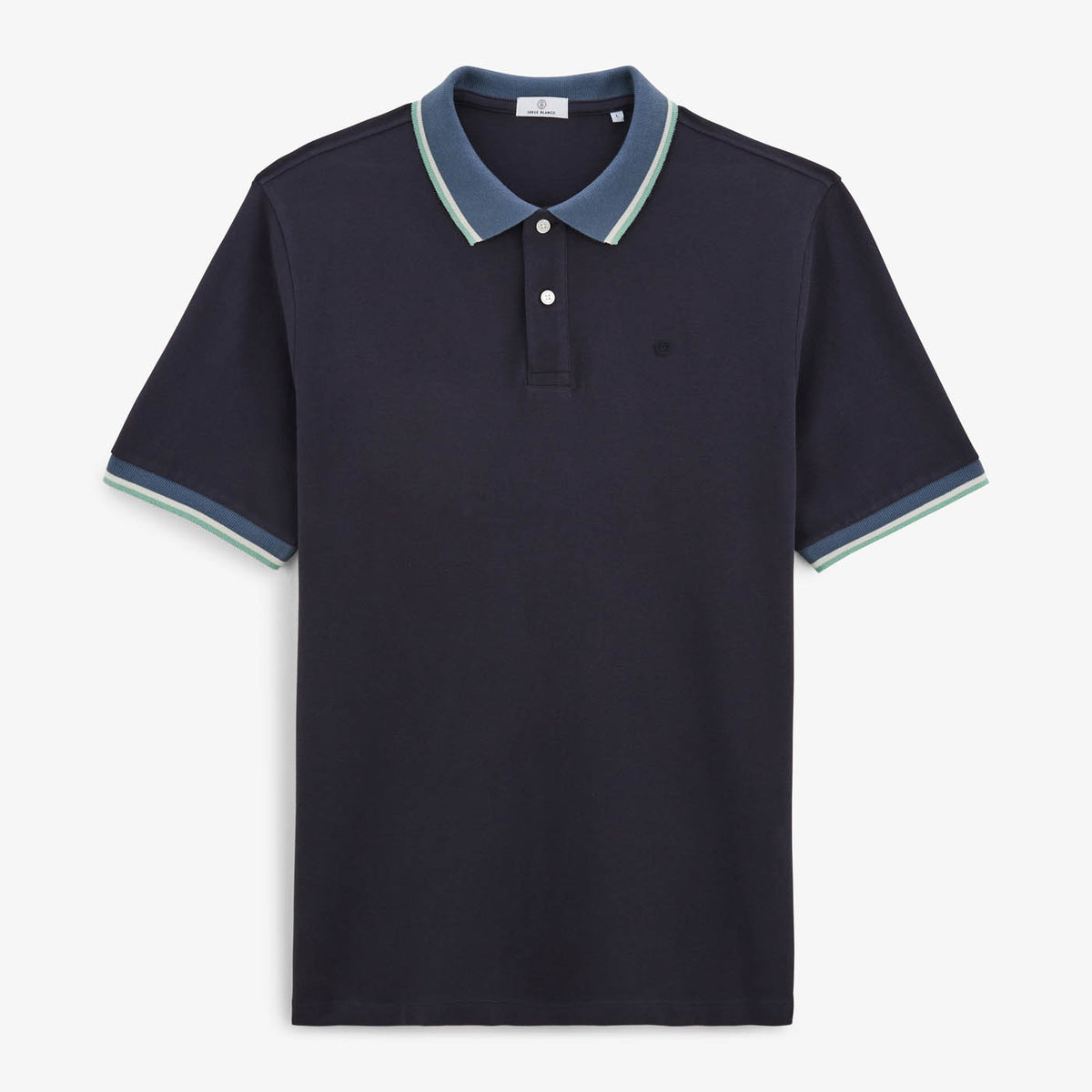 Laos dark navy pique polo shirt