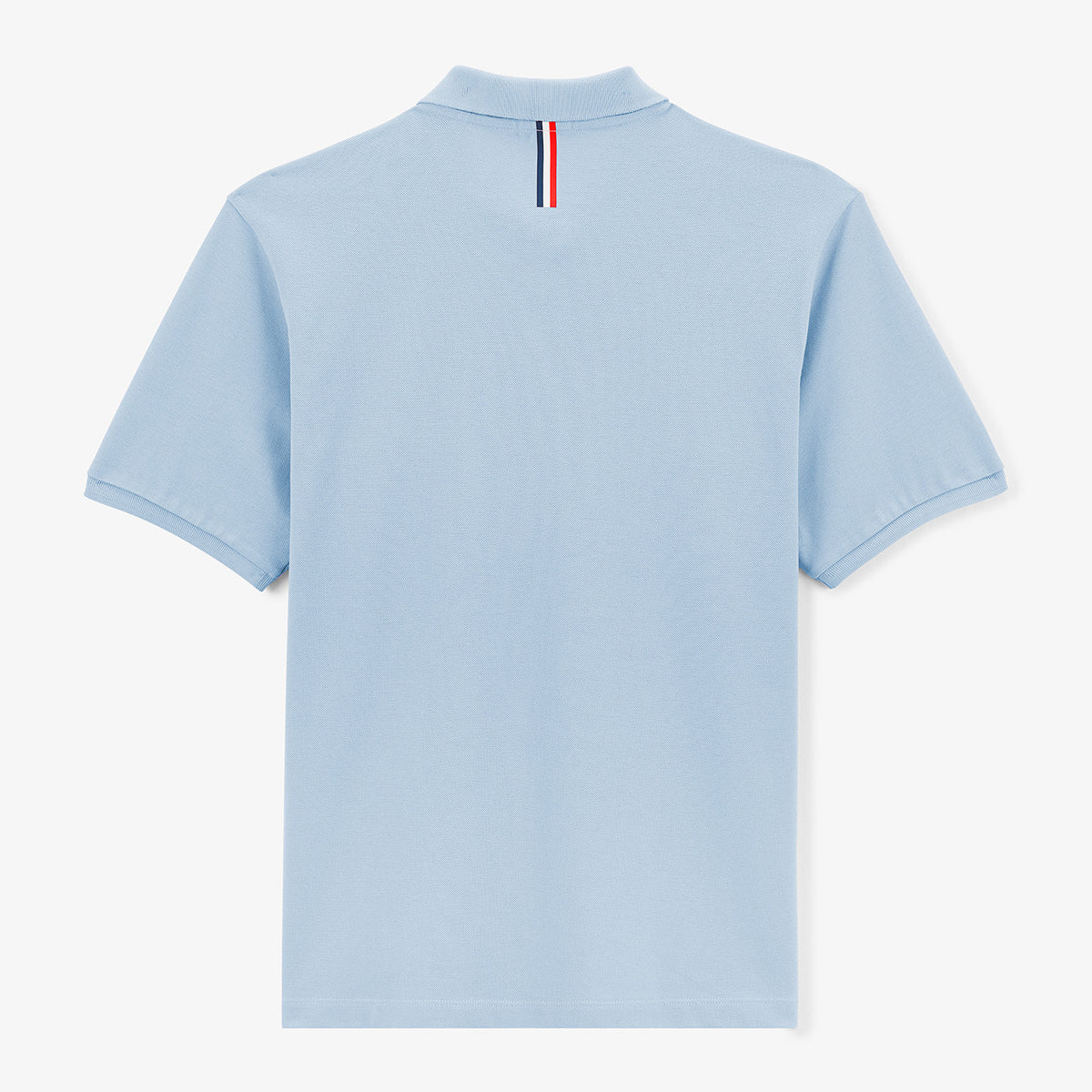 Sky blue pique knit short sleeve polo shirt