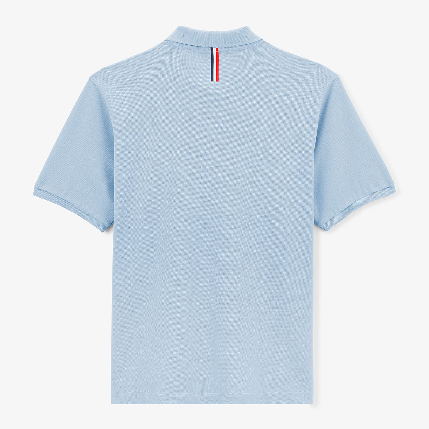 Sky blue pique knit short sleeve polo shirt