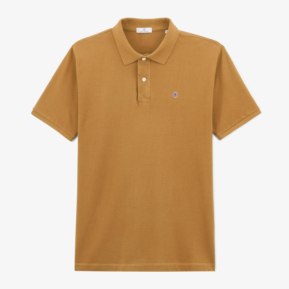 Polo manches courtes en coton maille piquée Lucas jaune avoine