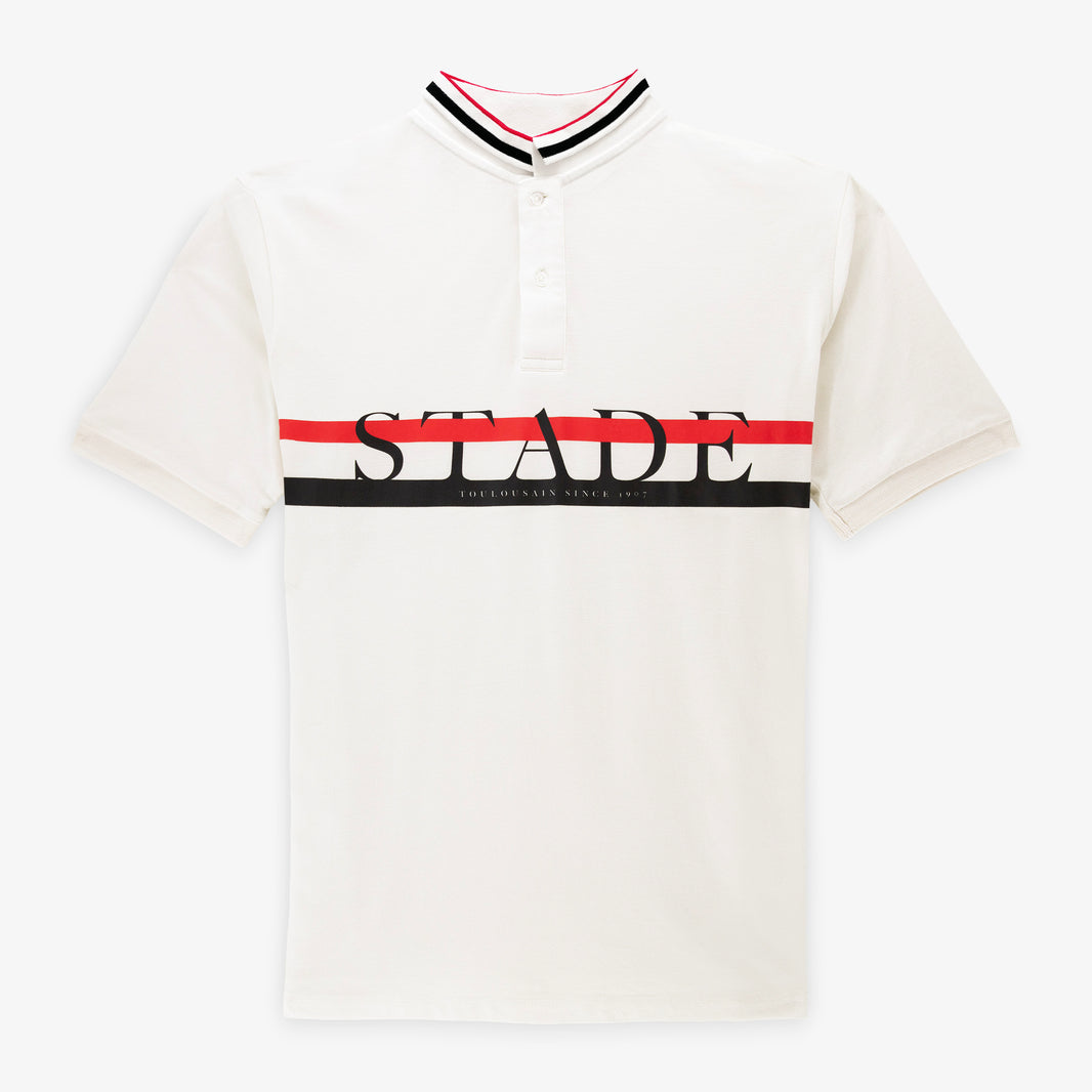 Polo a maniche corte in cotone bianco dello Stade Toulousain