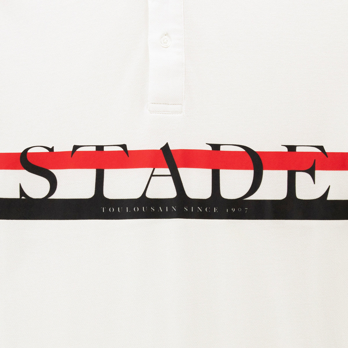 Polo a maniche corte in cotone bianco dello Stade Toulousain