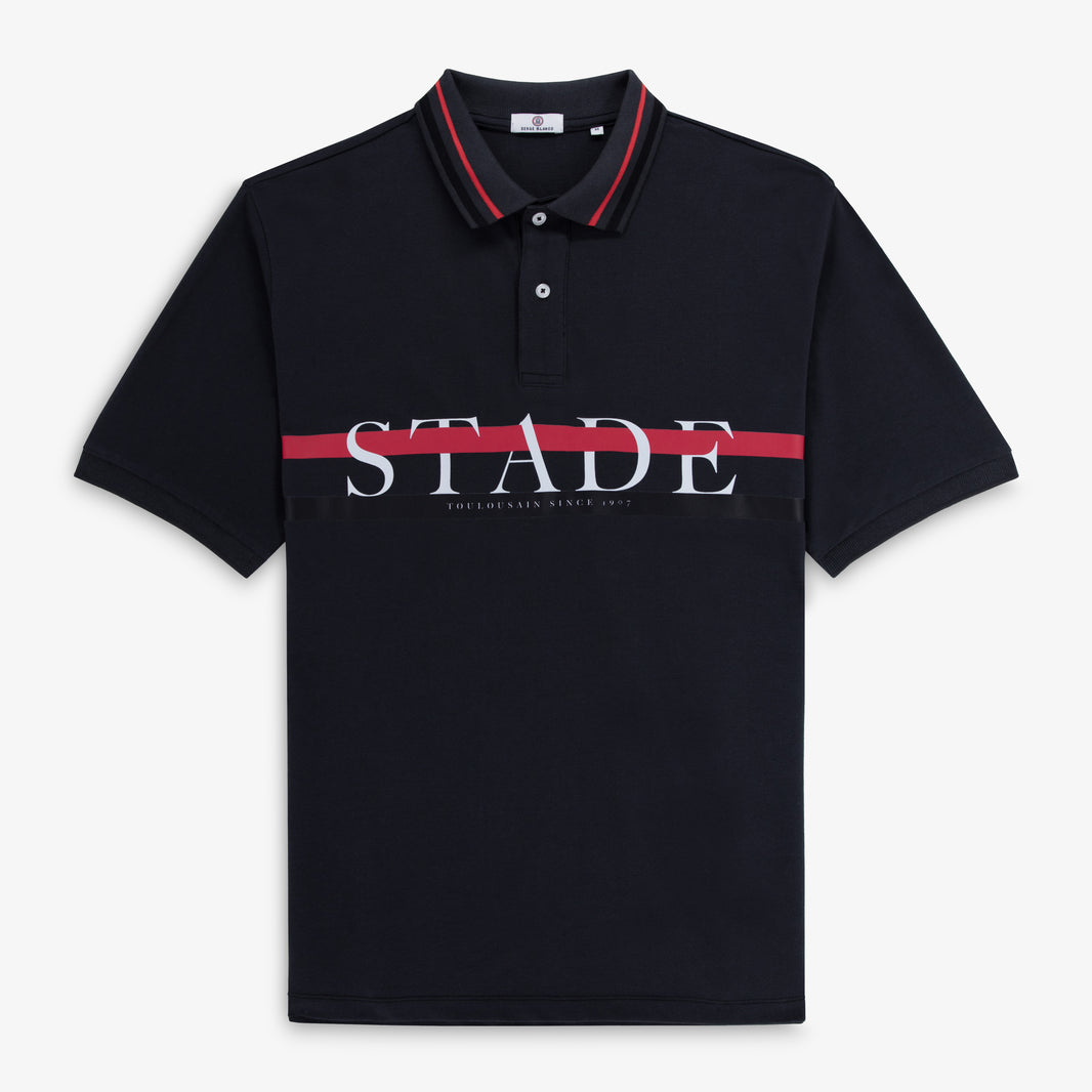 Polo manches courtes maille piquée 100% coton noir Stade Toulousain