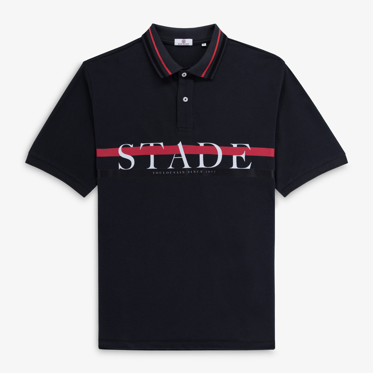 Polo manches courtes maille piquée 100% coton noir Stade Toulousain