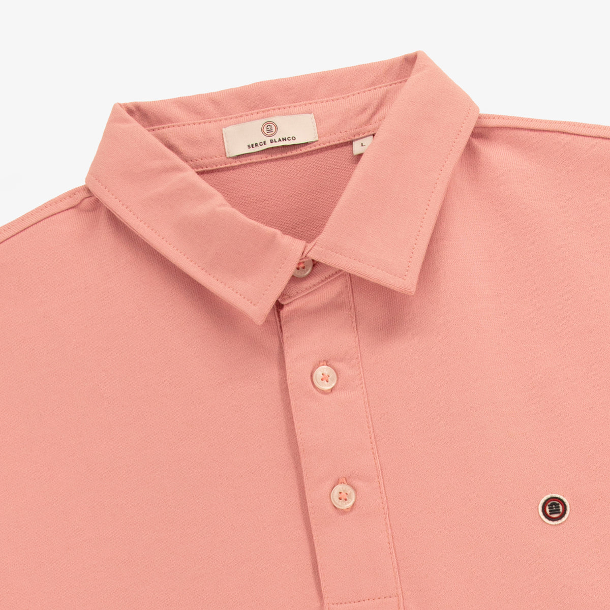 Polo manches courtes en jersey de coton rose