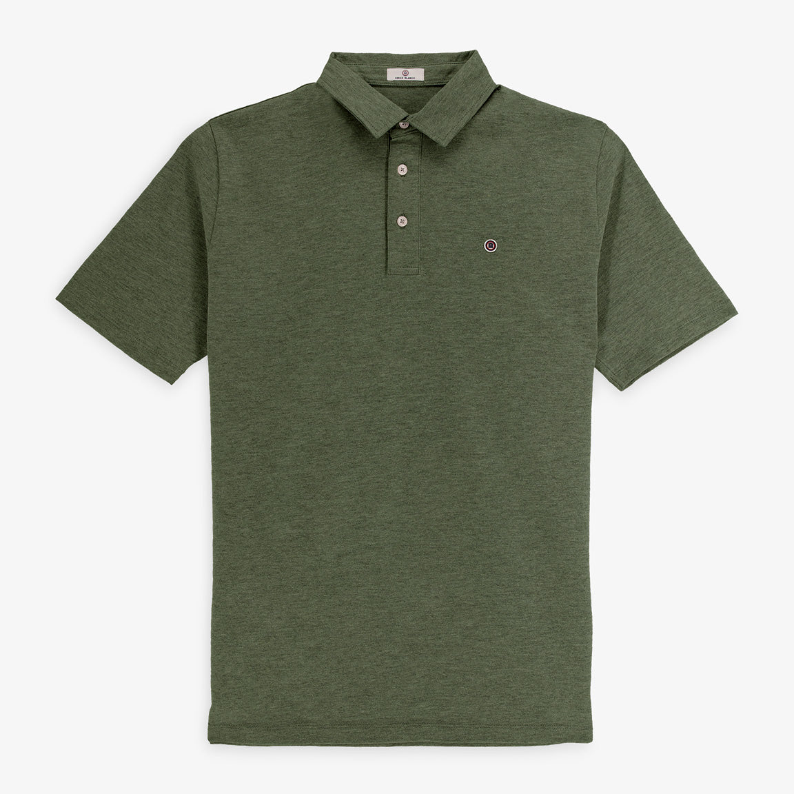 Polo manches courtes en jersey de coton kaki