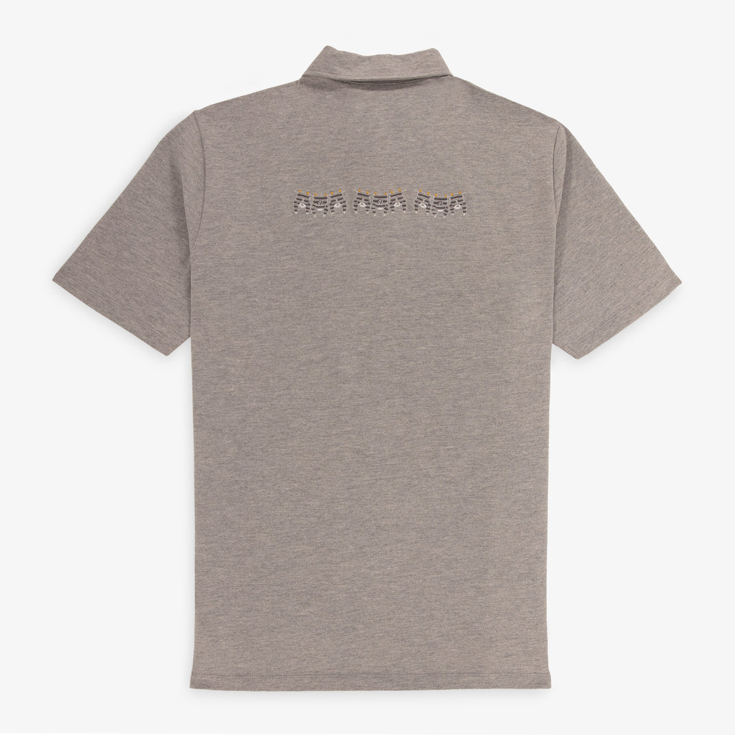 Polo manches courtes en jersey de coton gris chiné