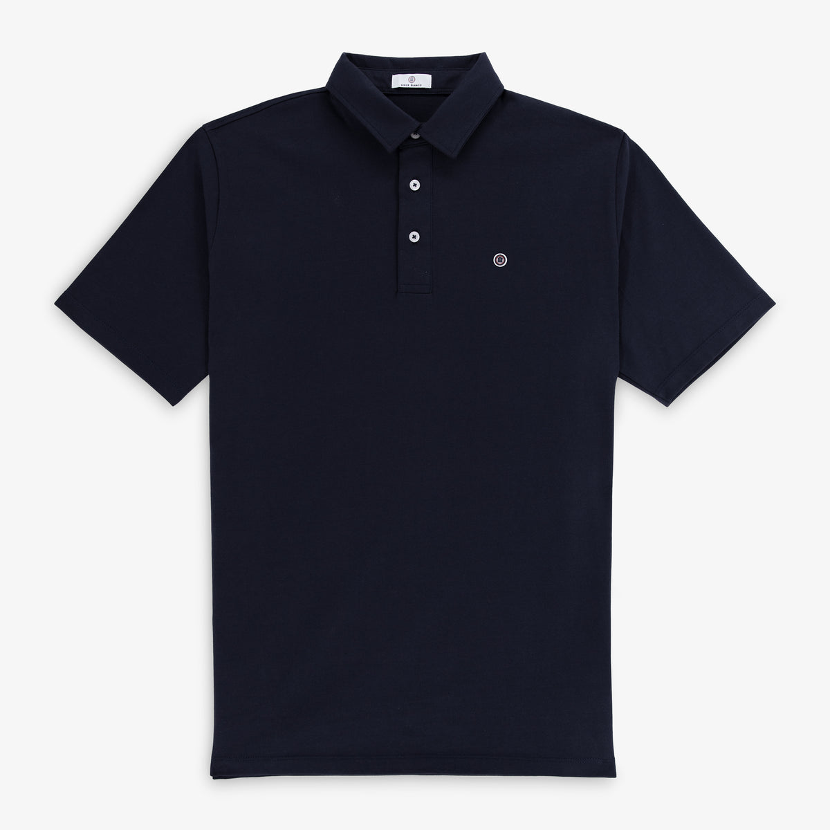 Polo manches courtes en jersey de coton bleu foncé