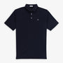 Polo manches courtes en jersey de coton bleu foncé