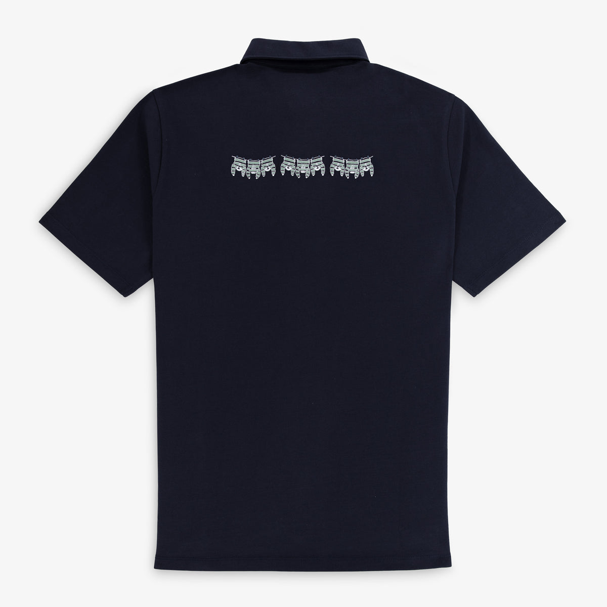 Polo manches courtes en jersey de coton bleu foncé